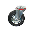 Lenkrolle mit Rückenloch und Vollgummirad 125x38mm